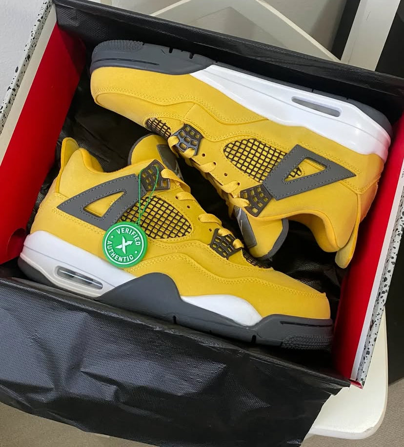 AIR JORDANS 4s Yellow Thunders